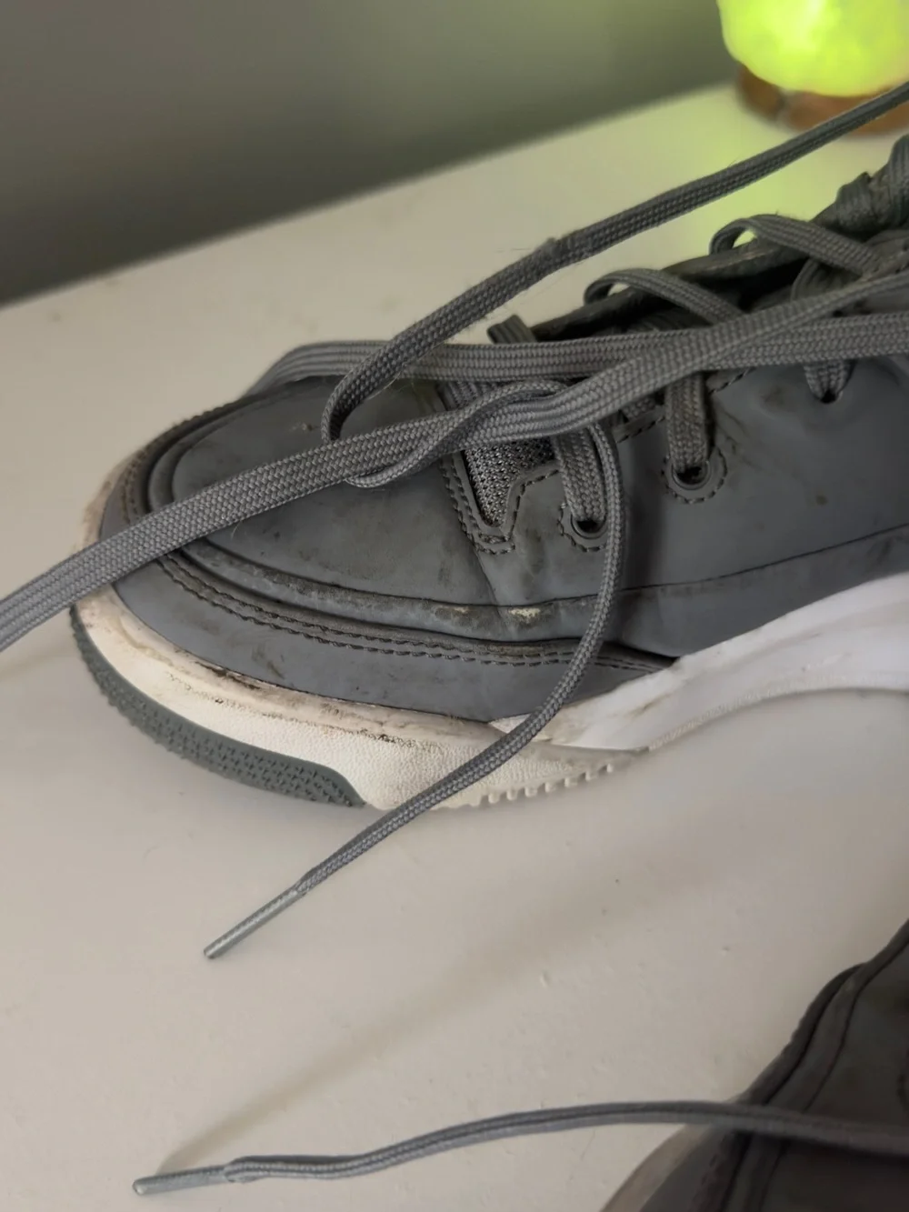 Jordan Men’s Gray and White Low-Top Sneakers
